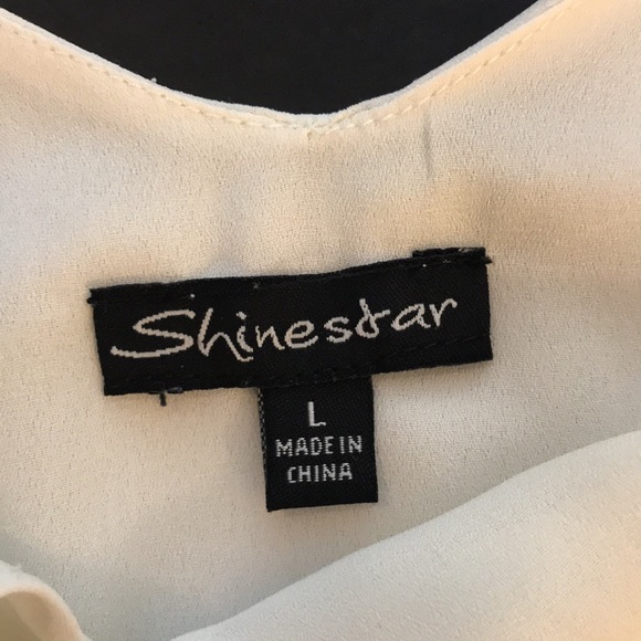 Lined 100 % polyester cold-shoulder blouse w adjustable straps. - Picture 7 of 8